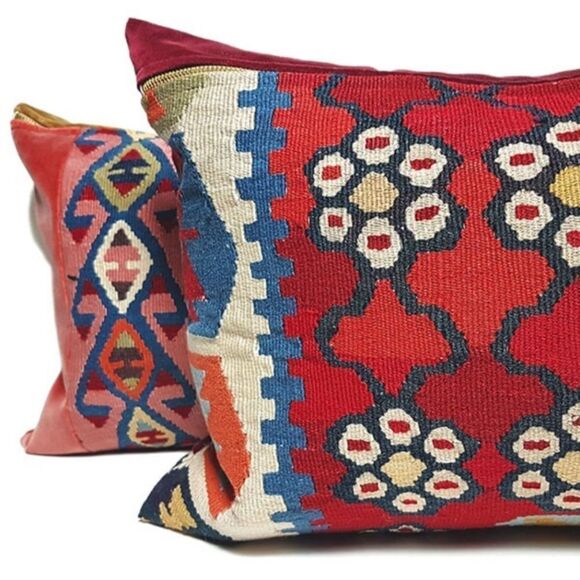 Turkish Kilim V1 Lumbar Pillow - Picture 1 of 7
